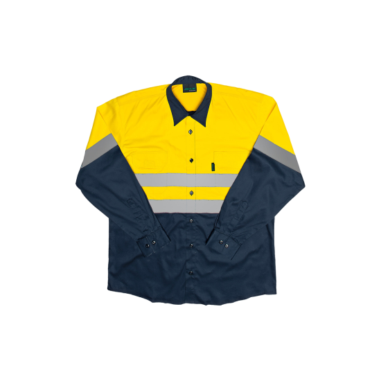 Javlin Hi-Vis Two Tone Vented Long Sleeve Work Shirt
