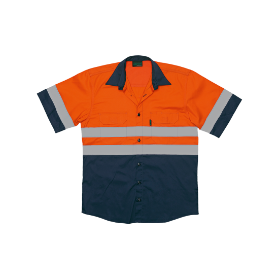 Javlin Hi-Vis Two Tone Vented Short Sleeve Work Shirt