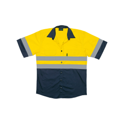 Javlin Hi-Vis Two Tone Vented Short Sleeve Work Shirt
