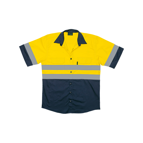 Javlin Hi-Vis Two Tone Vented Short Sleeve Work Shirt