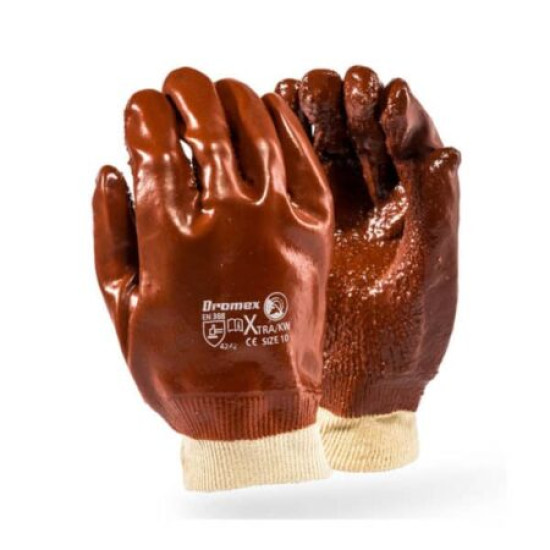 Dromex Xtra Heavy Duty PVC Gloves Knit Wrist